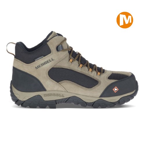 Pánské Pracovní Boty Merrell Moab Onset Mid Waterproof Comp Toe Olivy Zelené/Černé (CZ. QPMBU)